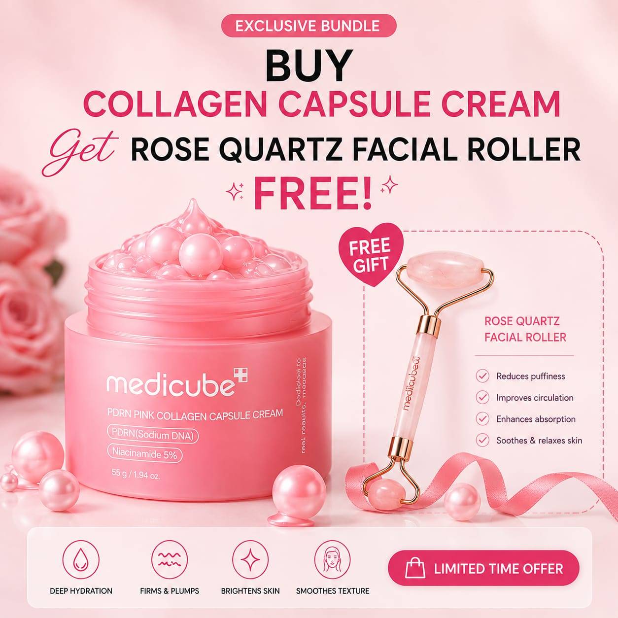 Medicube PDRN Pink Collagen Capsule Cream and deep vita C