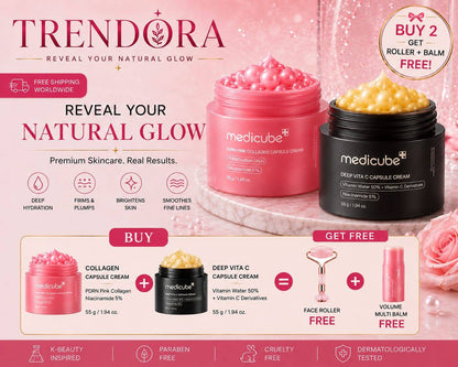 Medicube PDRN Pink Collagen Capsule Cream and deep vita C